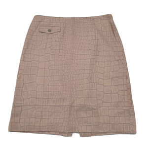 Worth New York Pencil Skirt Womens 10‎ Pink Leather Reptile Print